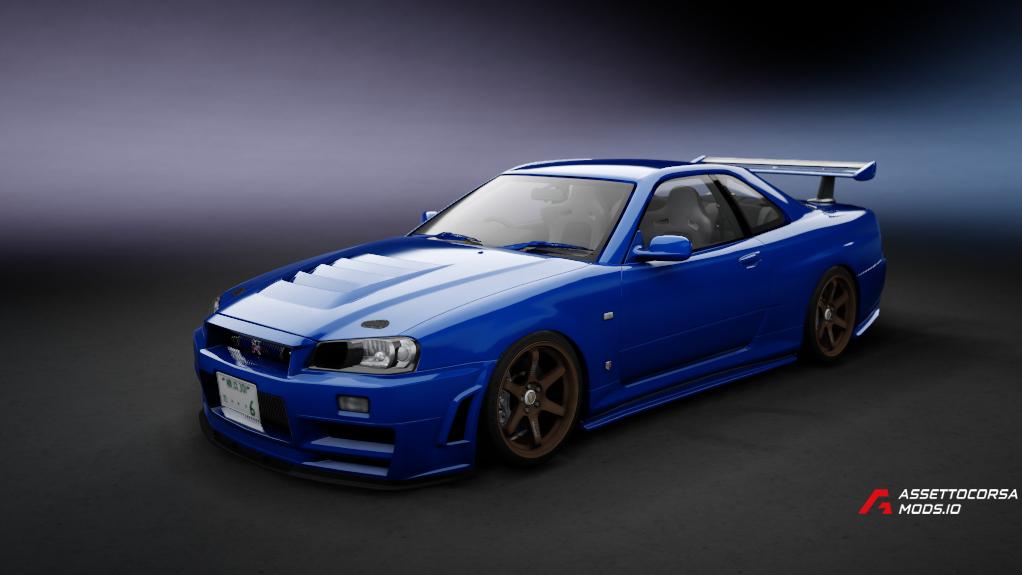 Download Nissan Skyline R34 GT-R Nasher mod for Assetto Corsa | street