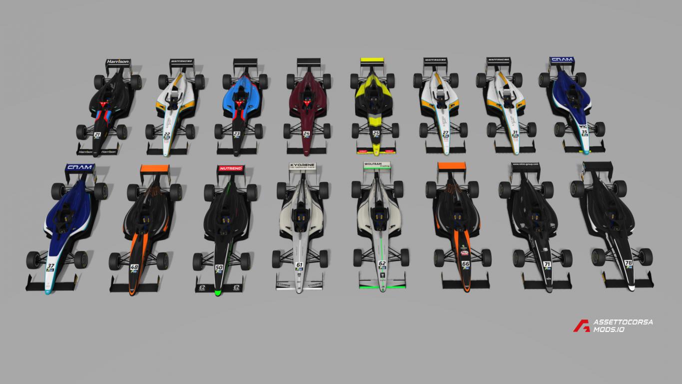 2025 Formula Winter Series skins for Formula RSS 4 2024