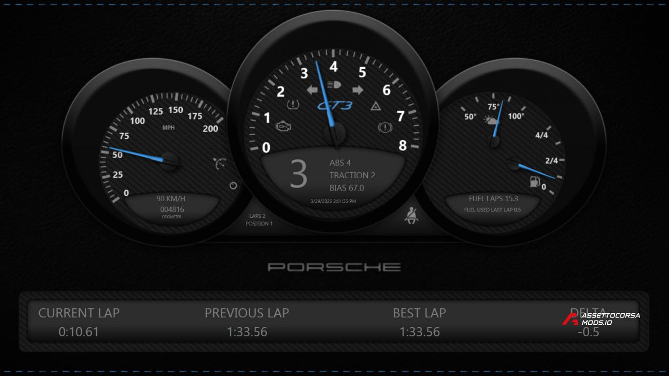 Porsche 991.2 Variation Simhub Dash (Fictional)