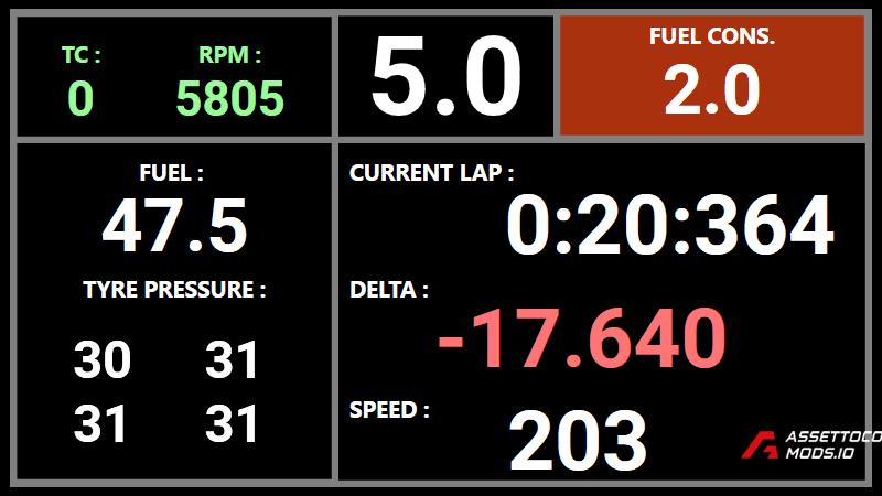 VRC Virtual Racing Cars Ultimate Dashboard