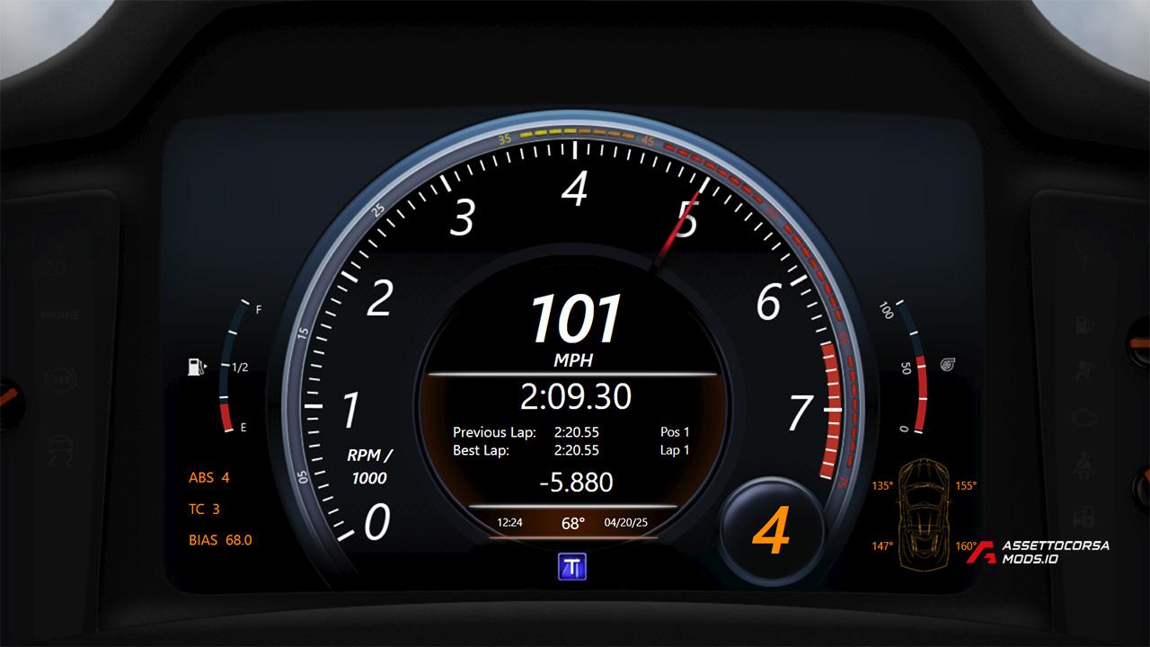 Chevrolet Corvette ZR1 3ZR Simhub Dash