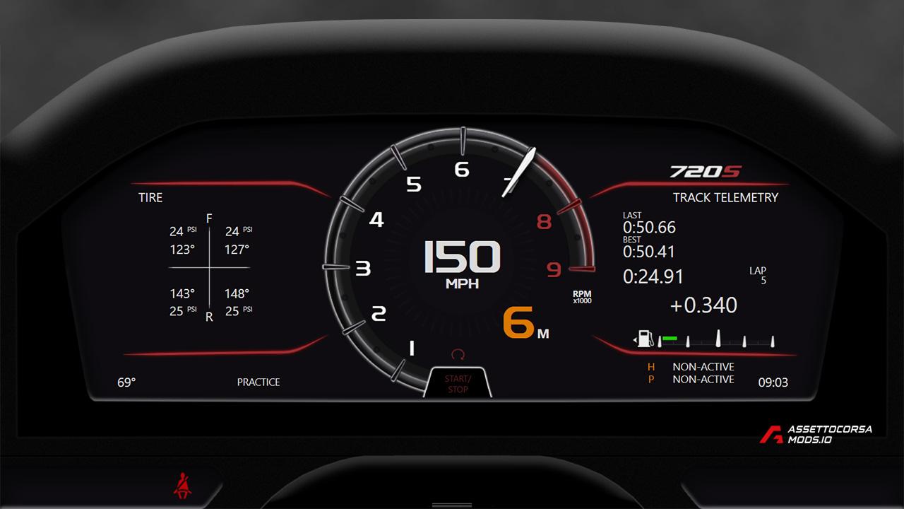 McLaren 720S Simhub Dash