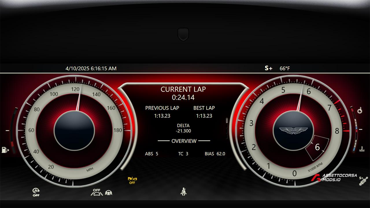 Aston Martin DB12 Simhub Dash