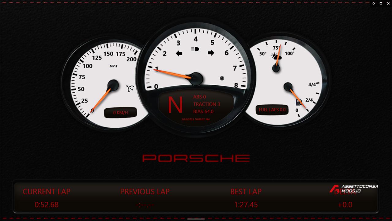 Porsche 996 Inspired SimHub Dash