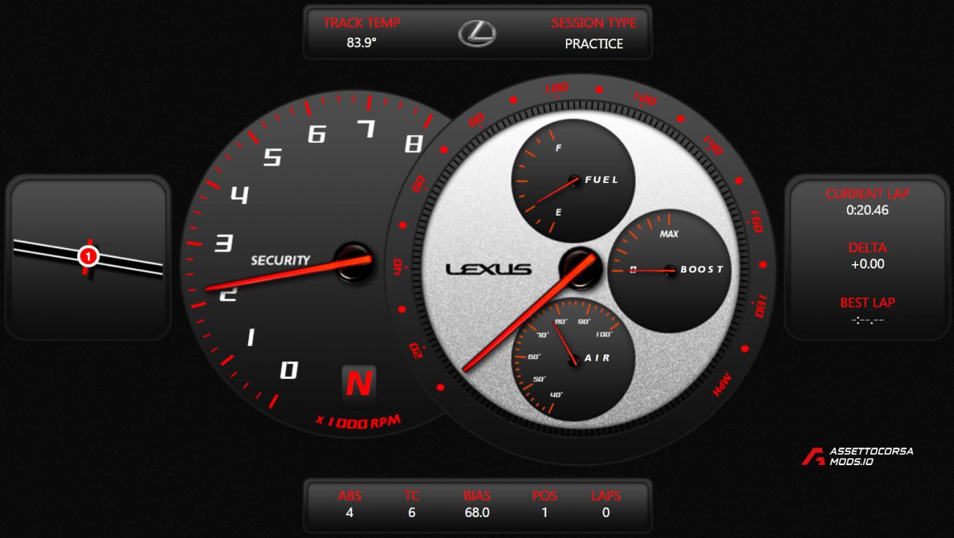 Lexus Inspired SimHub Dash