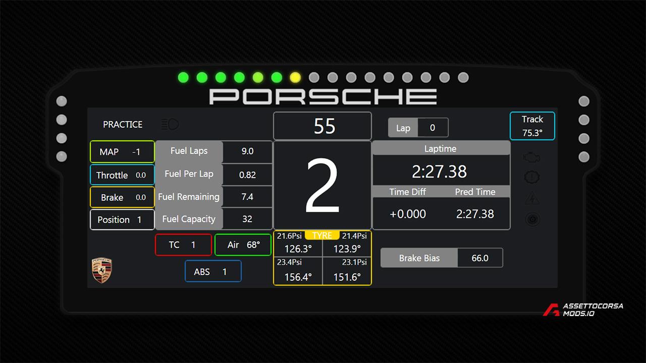 Porsche 911 (992) GT3 R 2023 SimHub Dashboard