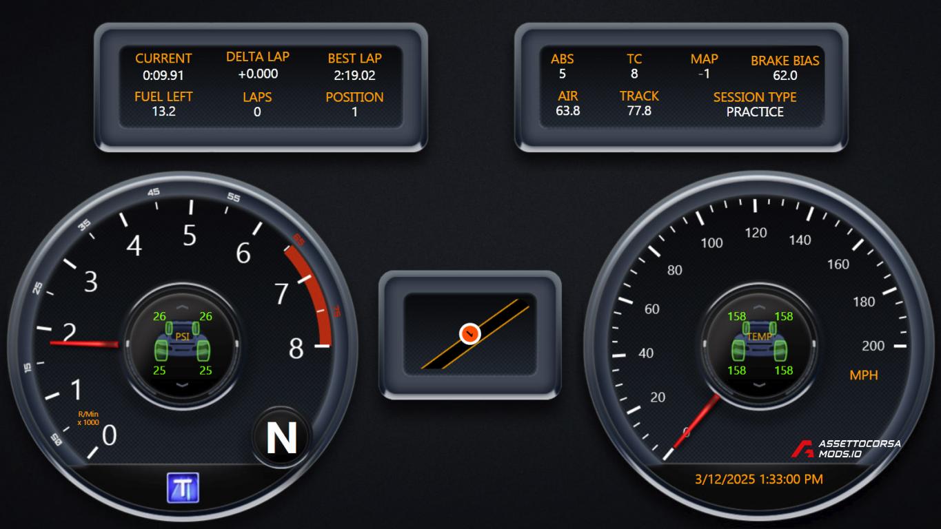 Chevrolet Inspired SimHub Dash