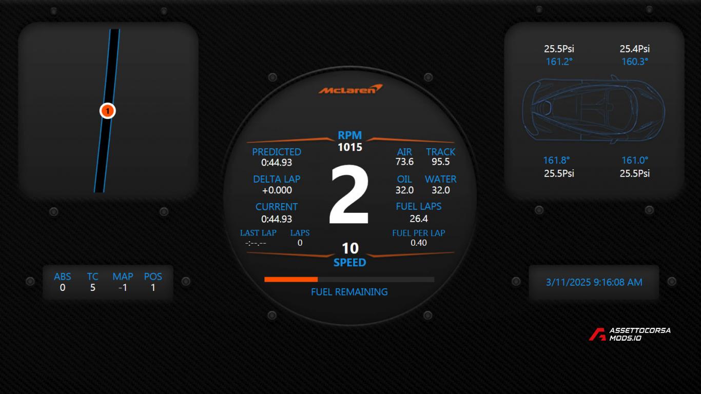 McLaren Inspired SimHub Dash