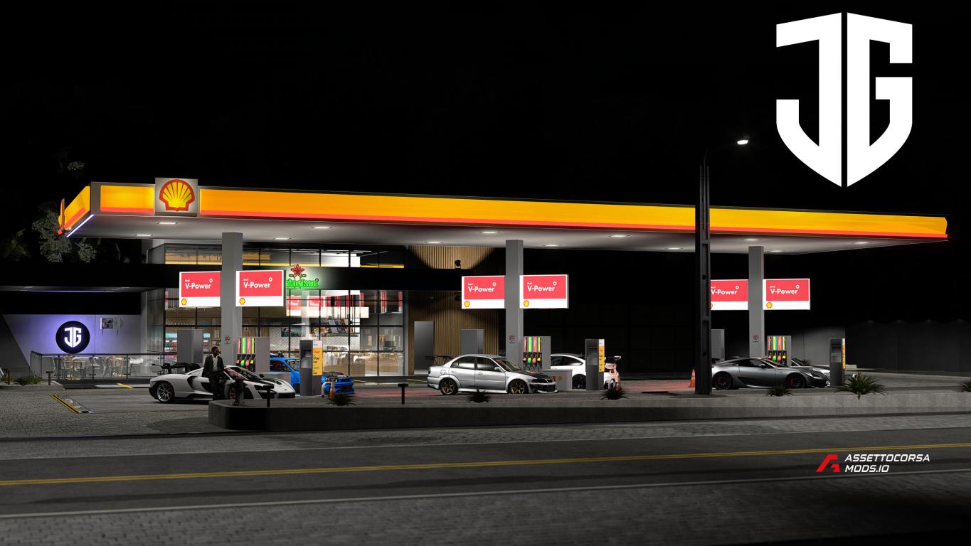 J and G Designs Shell Service Station Scene