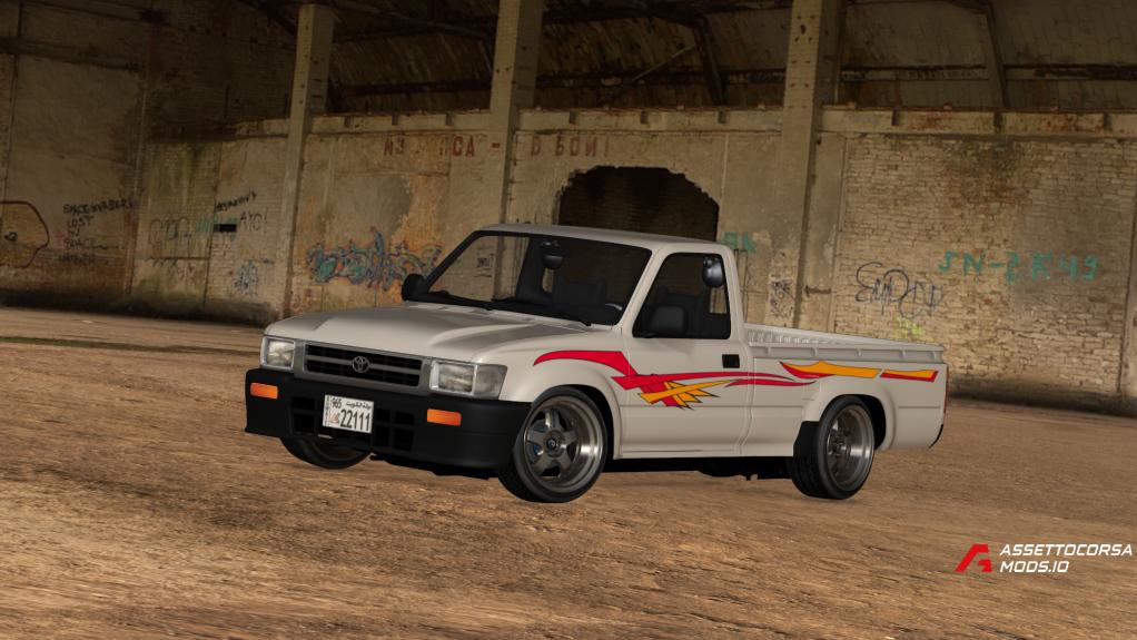 Toyota Hilux 1992 Red Five V6 Version zEdit